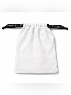 J.W. Anderson White Drawstring Dust Bag Storage Pouch Large Logo Ribbon
